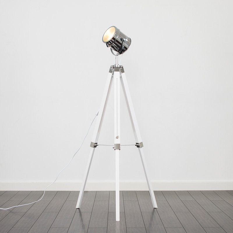 Macalla 145cm Tripod Floor Lamp, White, No