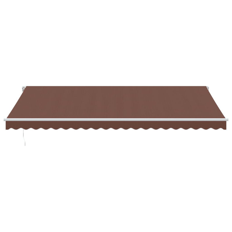 Manual Retractable Awning, 500cm H x 300cm W, Solid Colour, Brown
