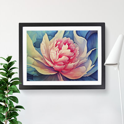 Watercolour Peony Flower - Single Picture Frame Print