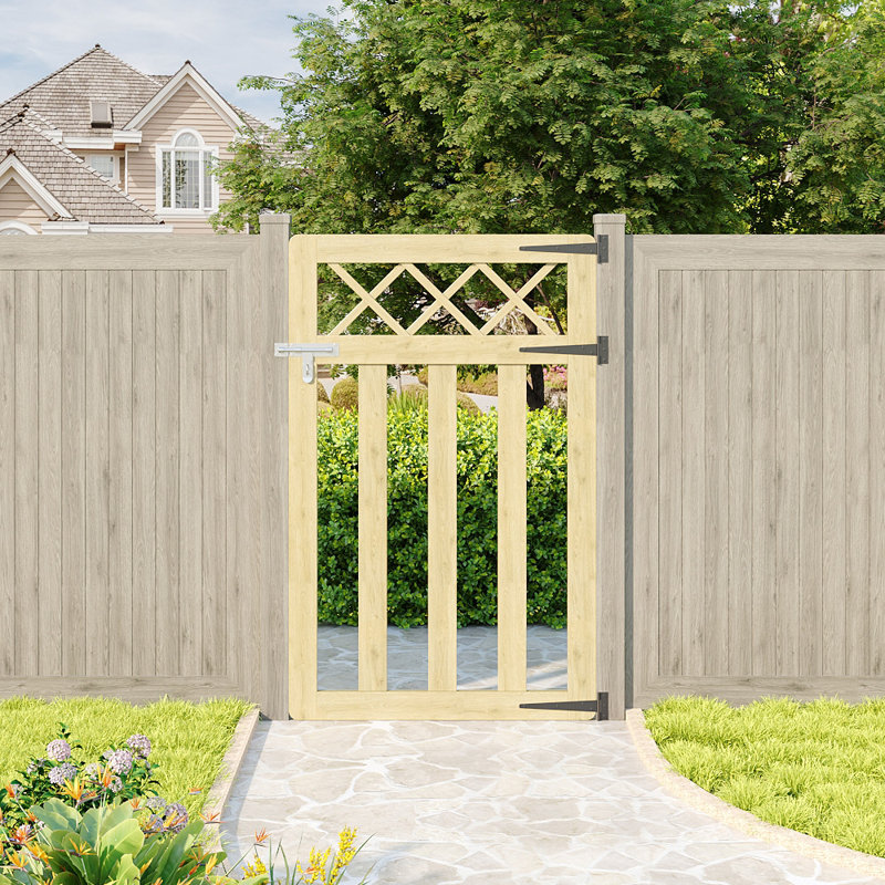 Towanna Wood Gate, 10 ft. H x 6.4 ft. W, Natural