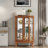 Curio Cabinet With 2 Tempered Glass Doors, Adjustable Shelves And Led Light-1031905955