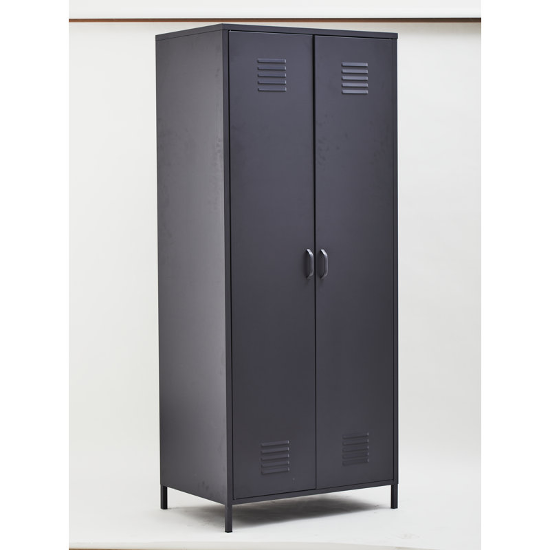 Abdul-Raheem 2 Door Steel Wardrobe, Grey