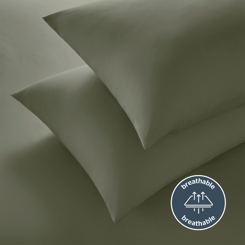 Silentnight Pure Cotton 200 TC Pillowcases, Green