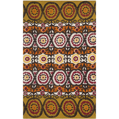 Tapis bourgogne en coton Allison Ikat