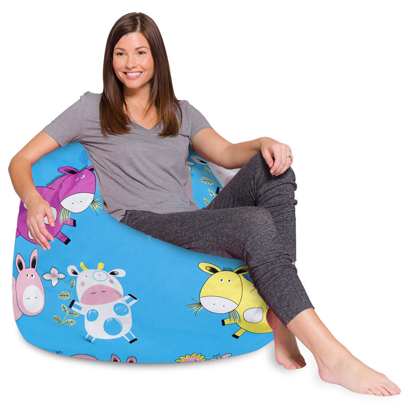 Bean Bag Chair for Kids, Teens, and Adults - Filled with Soft Beads, Includes Removable and Machine Washable Cover - Multiple Colors, Sizes and Fabrics including Soft Nylon & Canvas with Patterns