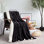 Jeté réversible en molleton Sherpa Plush - Couverture douce et chaude pour lit et canapé
