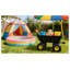 Chariot de jardin robuste à 4 roues avec pneus pneumatiques - Camion à benne basculante pliable en acier poly pour travaux extérieurs