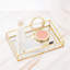 Plateau à miroir décoratif avec cadre doré - Organisateur de bijoux et de parfums pour meuble-lavabo, commode, salle de bain ou chambre à coucher