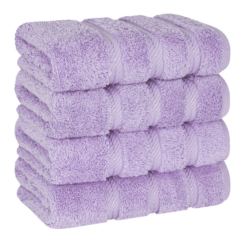 Edison Turkish Cotton Quick-Drying Hand Towels (Set of 4), Lilac