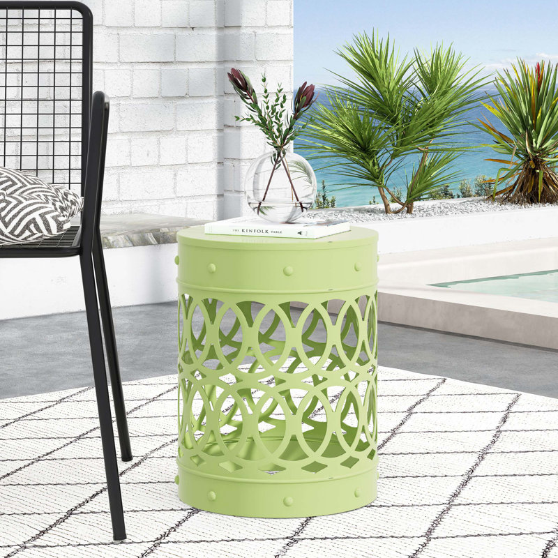 Outdoor Metal Side Table -Large, Green