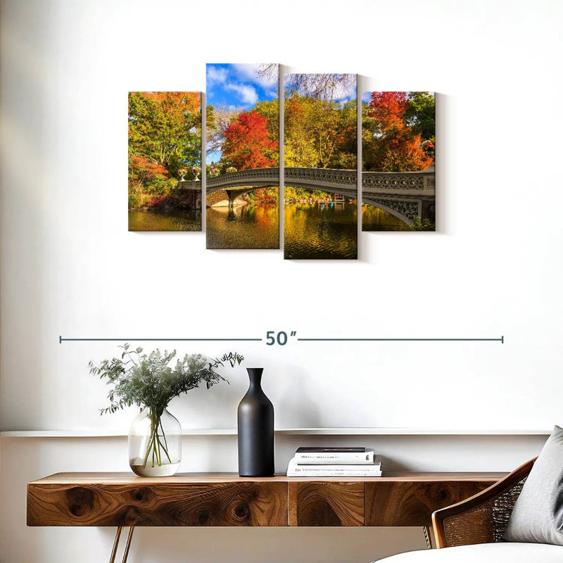 Nicci Bow Bridge In Central Park, 22" H x 36" W
