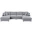 Grand canapé modulaire en U de 128 po avec 2 repose-pieds mobiles, tissu chenille-2005451008