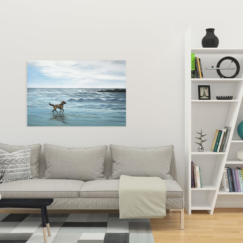 Dog on the Beach - Sea Marine Canvas for Home Decor