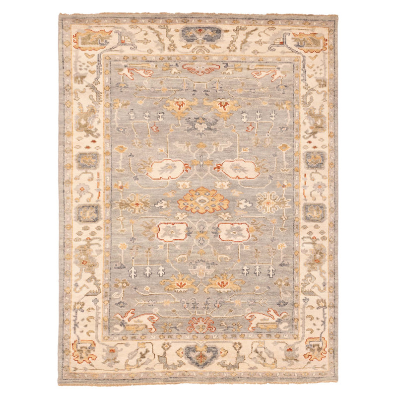 Tapis gris Jules Serapi 7 pi 7 po x 9 pi 10 po