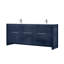 Meuble-lavabo double 80 po X P 20 po D, dessus en quartz et robinet chromé-135966548