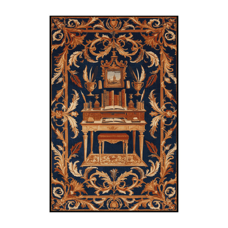 Tapis gris français lavable à la machine, Rectangle 5 pi x 7 pi