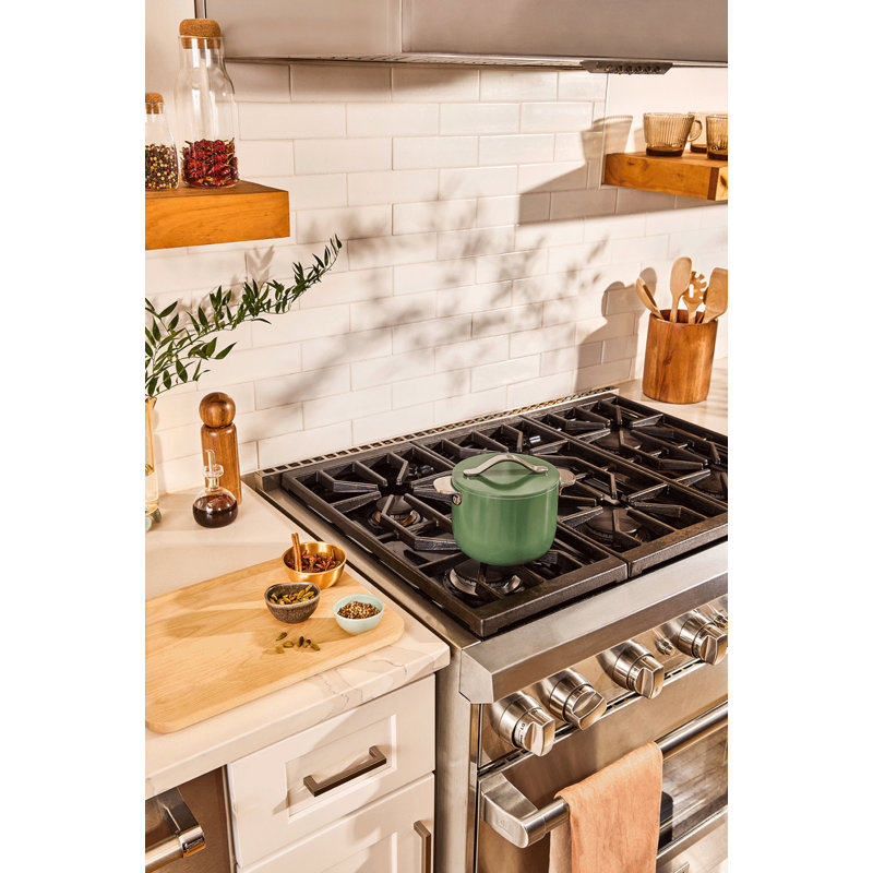 Caraway Nonstick Ceramic Petite Cooker W/ Lid, 2 quarts, Sage