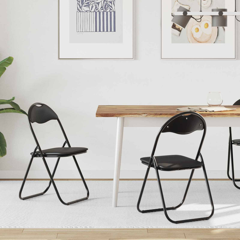 Padded Office Folding Chair Folding Chair Set, Black