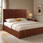 Lit plateforme de rangement Queen Size en noyer foncé