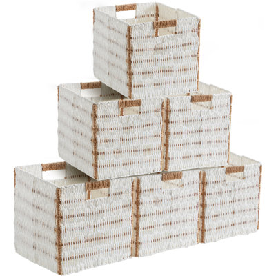 Ensemble de 6 paniers-cubes en osier