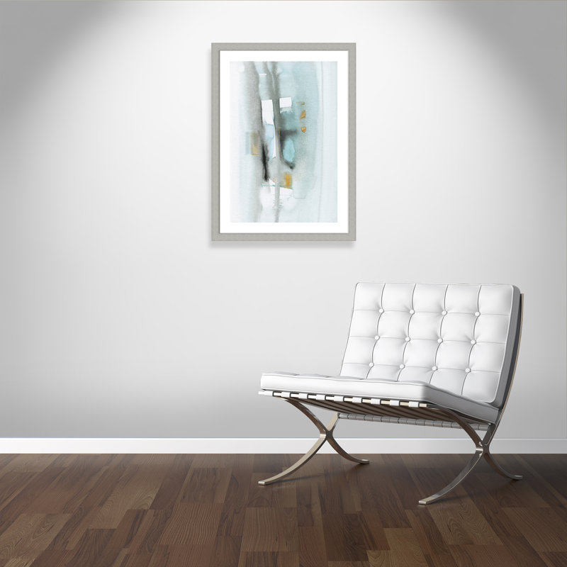 Amalfi - peinture encadrée, Encadrement argent brossé, H 37 po x l 27 po x P 1,25 po
