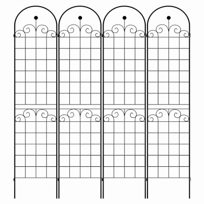 Barrière de jardin, treillis de jardin en métal pour plantes grimpantes extérieur 86,7 "x 19,7" support de plantes antidérapant