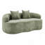 Canapé courbé vert avec accoudoir rond, canapé à compression avec 2 coussins, canapé crème pour petit espace, salon, chambre à coucher, sans assemblage