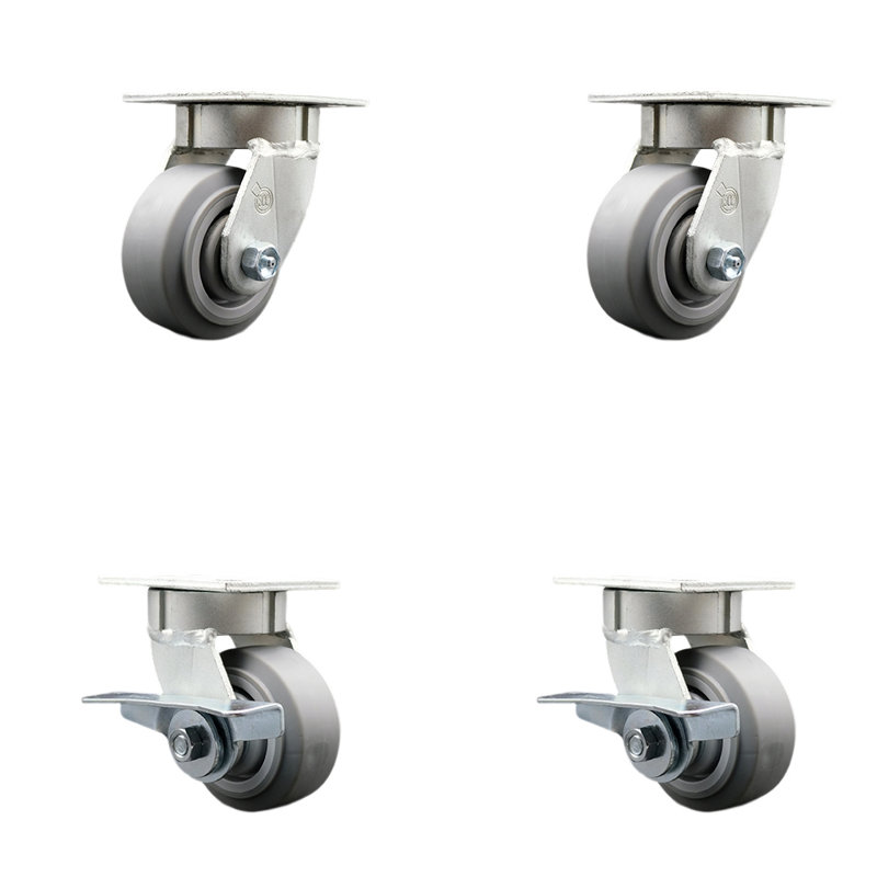 Roulettes pivotantes en plastique Kingpinless