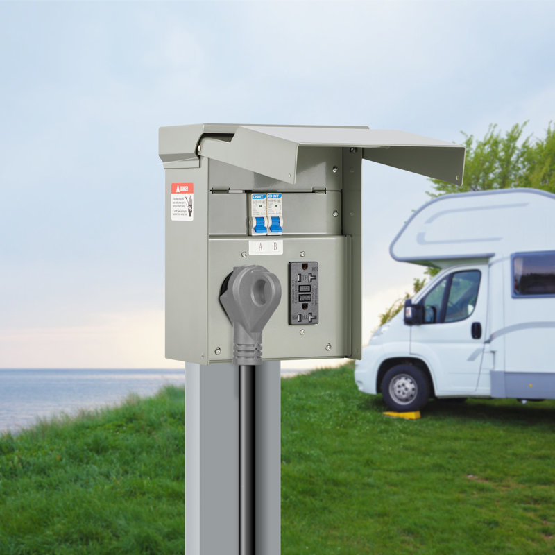 Temporary Power Outlet Panel RV Electrical Panel 20 30 Amp RV Outlet Box