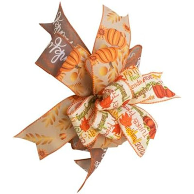 Nœud de lanterne d'automne, couronne de nœuds, décoration de nœud, nœud de lanterne d'Halloween, nœud de lanterne orange citrouille, lanterne d'automne, Thanksgiving, automne