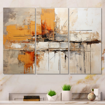 Orange Impressions II - impression sur toile tendue 3 pièces