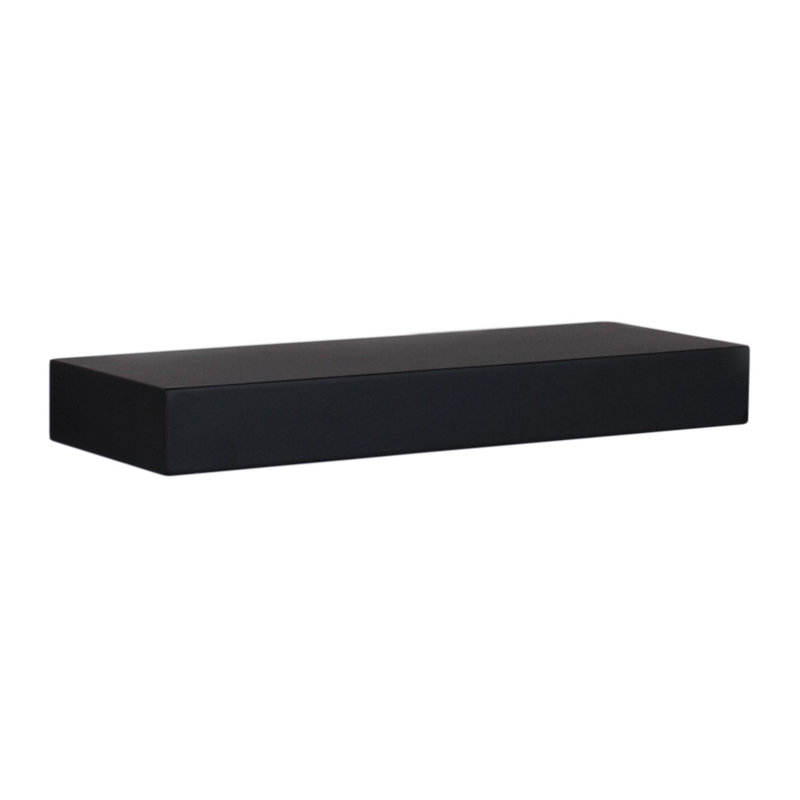 Tablette flottante Mourya, H 1,5 po x l 12 po x P 5 po, Noir