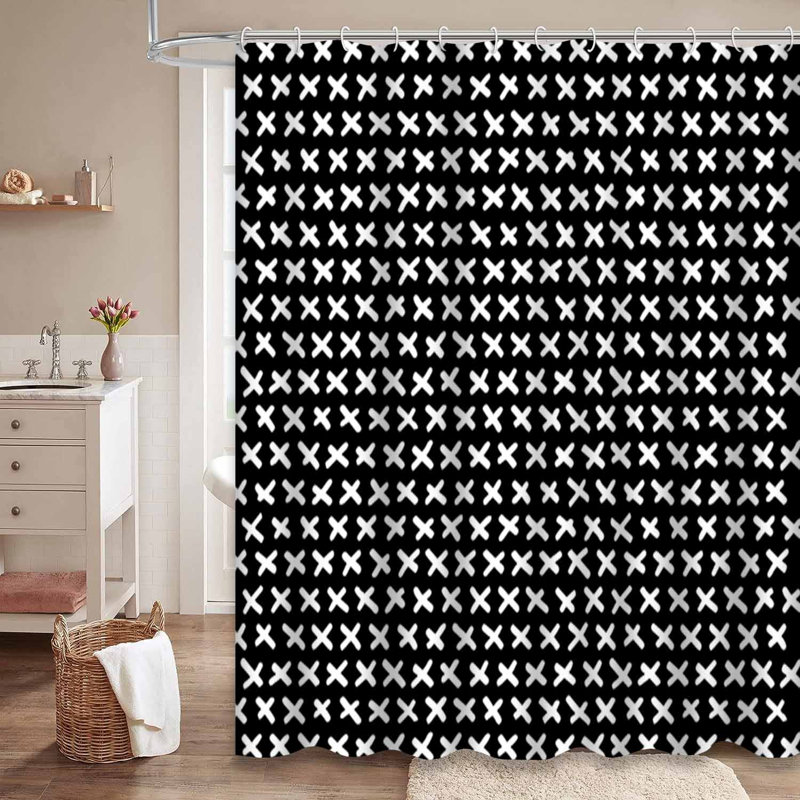 Rideau de douche blanc avec 12 crochets, L 72 po x l 78 po