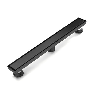 Drain linéaire de 24 po en acier inoxydable 304 pour un drainage rapide, drain de plancher pour salle de bain en noir mat