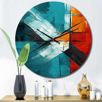 Horloge murale Impossible Logic Of Love Abstract In Teal III