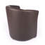 Faux Leather Barrel Chair with Footstool-1969987529