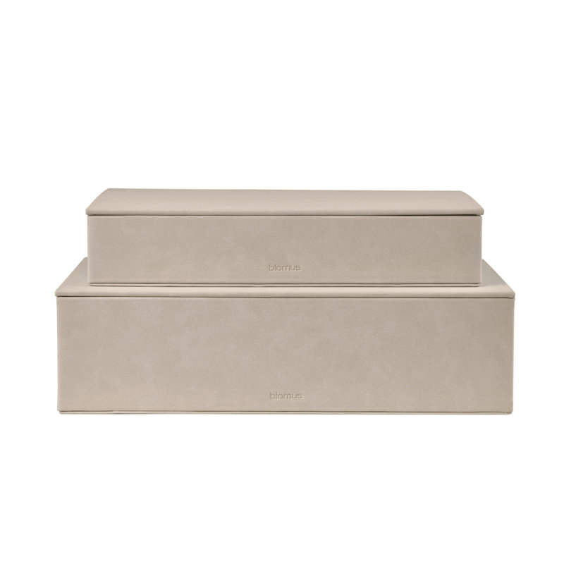 SAHLA Leather / Faux Leather Decorative Bin Set, Beige