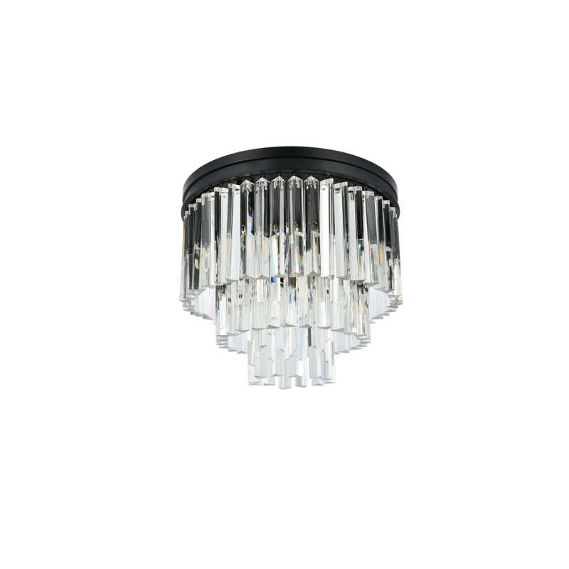 Plafonnier encastré 9 lumières 20 po Yazmin, Noir mat
