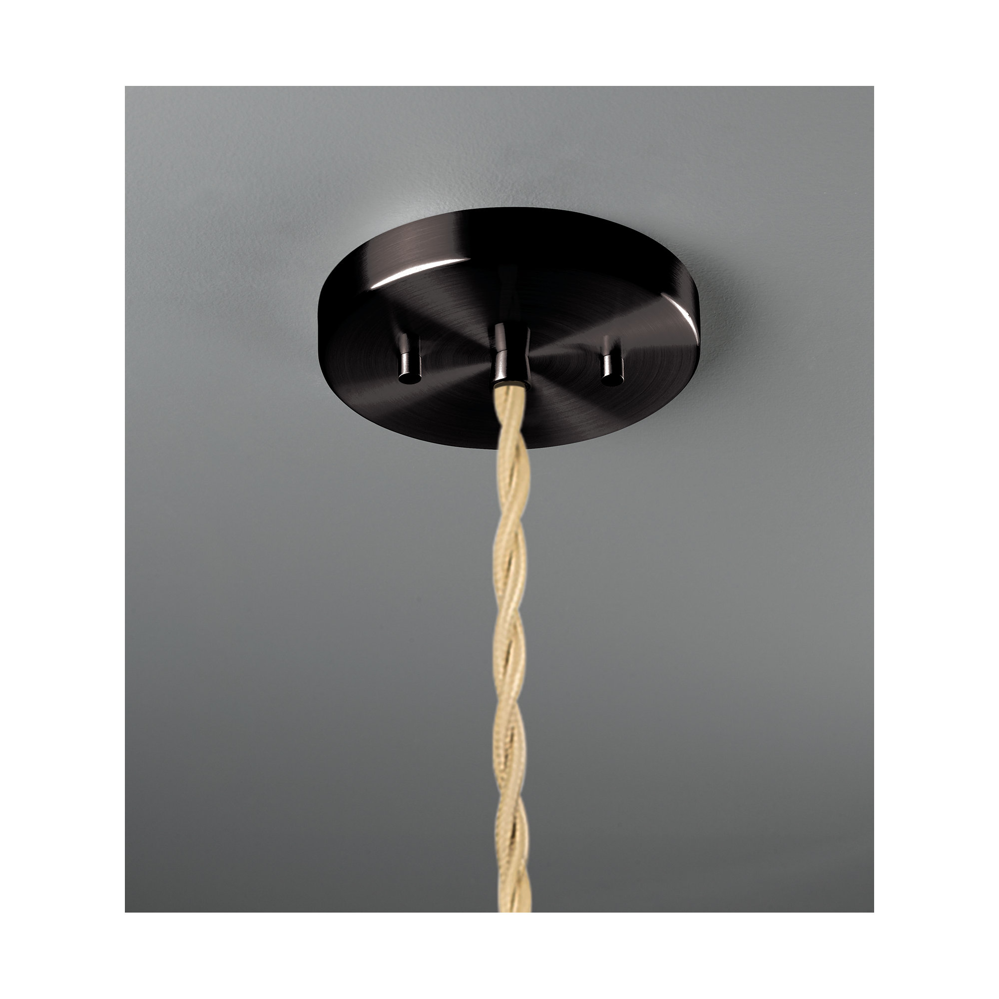 Fallon Ceramic Dimmable Pendant, Carbon Matte Black/Champagne Gold, 5.75" H x 11.5" W x 11.5" D, Matte Black