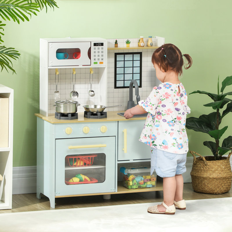 AIYAPLAY Kids Play Kitchen Large Toy Kitchen Light & Sound Stove Ages 3+