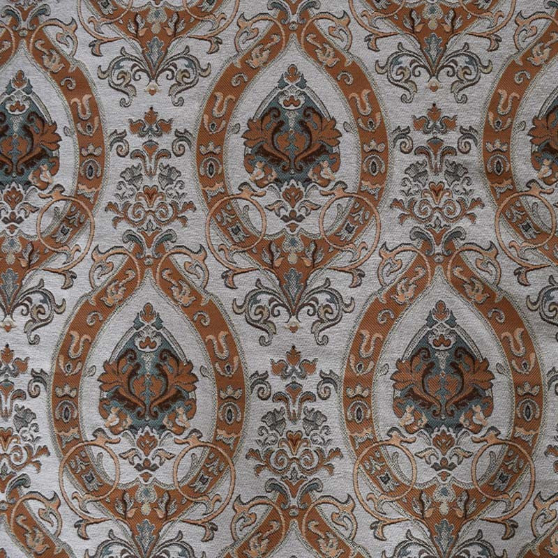 Ceasar Fabric | Floral Damask Chenille Fabric | Drapery & Curtain Fabric and Upholstery Fabric, Cream