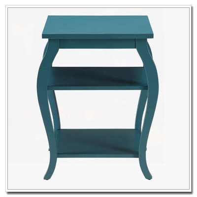 Teal 2-shelf End Table