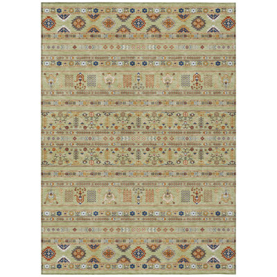 Machine Washable Indoor/Outdoor Boruta ACN2244 Navajo Rug