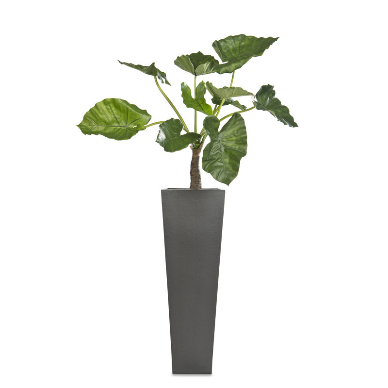 Vrtanes Geo Fiberglass Cachepot, 80cm H x 28 cm W x 17 cm D, Faux Lead
