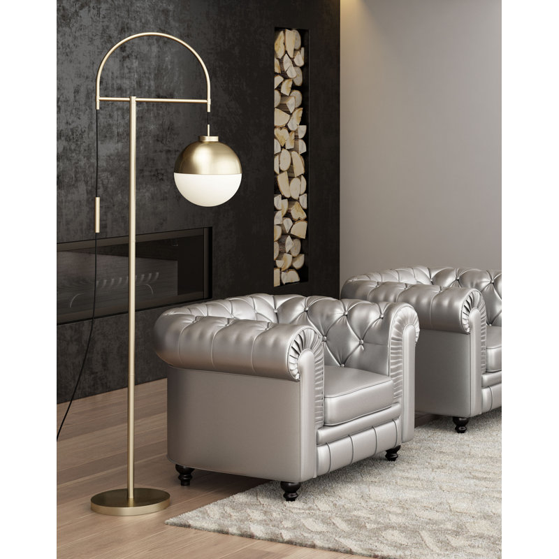 Lampe sur pied Waterloo blanche et bronze
