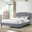 Magnifique lit double en velours avec tête de lit capitonnée moderne, parfait pour les chambres contemporaines