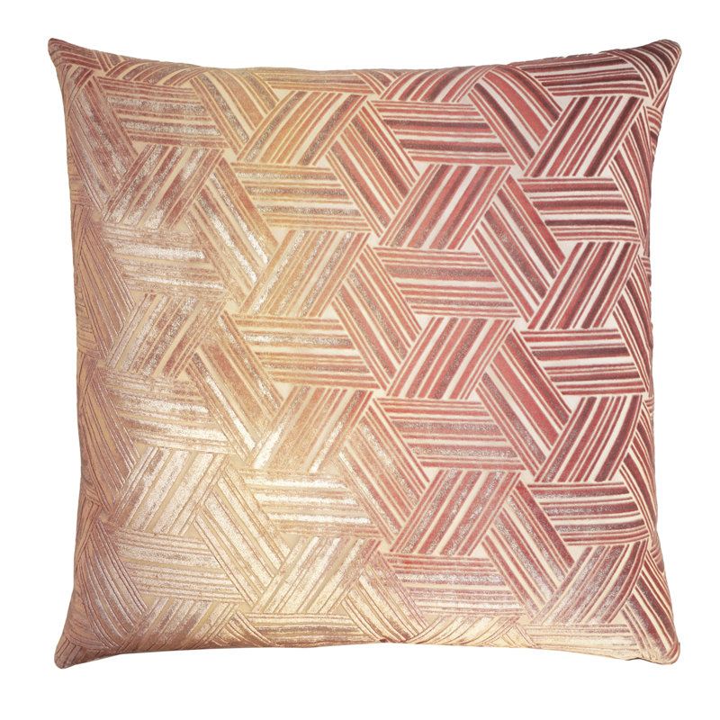 Entwined Square Velvet Pillow Cover & Insert, 20" x 20", Sunstone