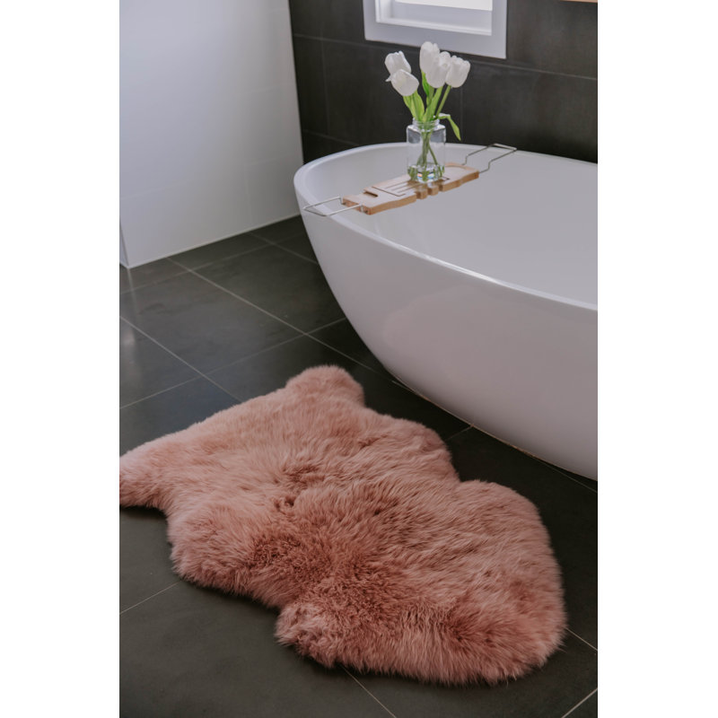  Tapis d'intérieur en laine de mouton fabriqué à la main l 24 po x P 39 po, Rose foncé