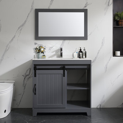 Ensemble de meuble-lavabo simple 36 "avec miroir Lileah