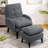Elandra Upholstered Accent Chair and Ottoman, with 5 Level Adjustable Backrest-704006799